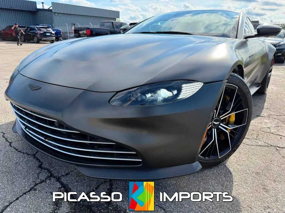 2021 Aston Martin Vantage Coupe Automatic, Matte Black, photo 1 at Picasso Imports Westfield, Indiana
